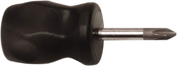 Ability One - #2, 1-1/2" OAL, Standard Phillips Screwdriver - 1-1/2" Blade Length, Round Shank, Ergonomic Handle - Industrial Tool & Supply