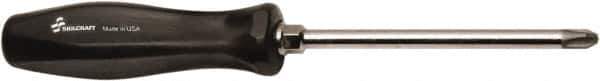 Ability One - #4, 6" OAL, Standard Phillips Screwdriver - 6" Blade Length, Round Shank, Ergonomic Handle - Industrial Tool & Supply