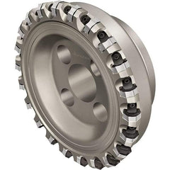 Walter - 80mm Cut Diam, 27mm Arbor Hole, 4mm Max Depth of Cut, Indexable Chamfer & Angle Face Mill - 11 Inserts, XNHF 0705 . . Insert, Right Hand Cut, 11 Flutes, Series Xtra-tec - Industrial Tool & Supply