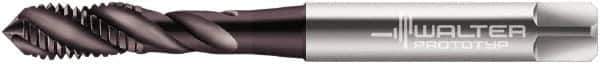 Walter-Prototyp - #10-32 UNF 3 Flute 2B Modified Bottoming Spiral Flute Tap - Powdered Metal, Hardlube Finish, 70mm OAL, Right Hand Flute, Right Hand Thread, Series EP2351302 - Exact Industrial Supply