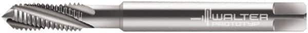 Walter-Prototyp - #6-32 UNC 3 Flute 2B Modified Bottoming Spiral Flute Tap - Powdered Metal, Bright Finish, 56mm OAL, Right Hand Flute, Right Hand Thread, Series 224102 - Exact Industrial Supply