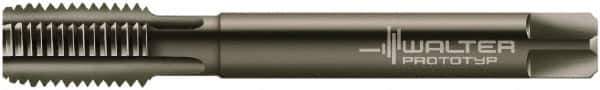 Walter-Prototyp - 3/8-16 UNC 2B 4 Flute Nitride/Oxide Finish Powdered Metal Straight Flute Machine Tap - Modified Bottoming, Right Hand Thread, 100mm OAL, 20mm Thread Length, Oversize - Exact Industrial Supply