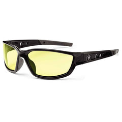Kvasir Yellow Lens Black Safety Glasses - Industrial Tool & Supply