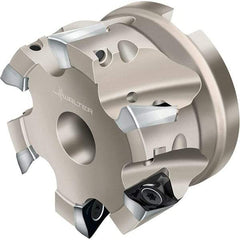 Walter - 6 Inserts, 80mm Cut Diam, 27mm Arbor Diam, 11mm Max Depth of Cut, Indexable Square-Shoulder Face Mill - AD.. 0803.. Insert Compatibility, Through Coolant, Series Xtra-tec - Industrial Tool & Supply