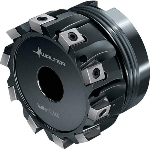 Walter - 5 Inserts, 2" Cut Diam, 3/4" Arbor Diam, 0.331" Max Depth of Cut, Indexable Square-Shoulder Face Mill - 1.575" High, LN.. 0904.. Insert Compatibility, Through Coolant, Series Blaxx - Industrial Tool & Supply