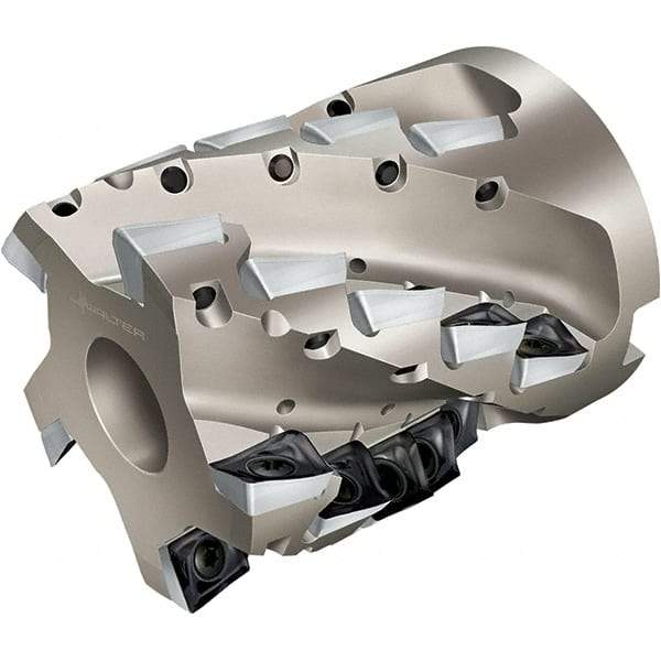 Walter - 12 Inserts, 63mm Cut Diam, 27mm Arbor Diam, 47mm Max Depth of Cut, Indexable Square-Shoulder Face Mill - 69mm High, AD.. 1807.. Insert Compatibility, Through Coolant, Series Xtra-tec - Industrial Tool & Supply