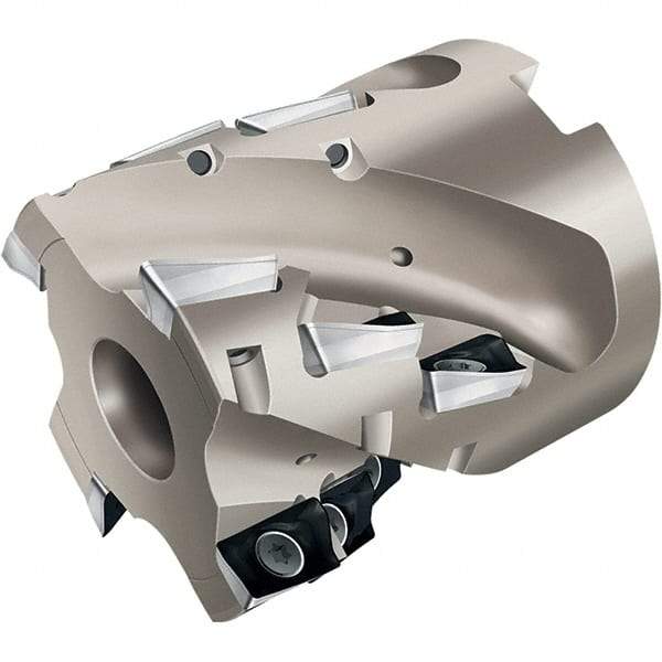 Walter - 9 Inserts, 2" Cut Diam, 3/4" Arbor Diam, 1.7" Max Depth of Cut, Indexable Square-Shoulder Face Mill - 2.362" High, AD.. 1606.. Insert Compatibility, Through Coolant, Series Xtra-tec - Industrial Tool & Supply