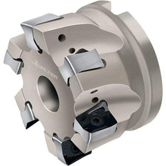 Walter - 6 Inserts, 63mm Cut Diam, 27mm Arbor Diam, 13mm Max Depth of Cut, Indexable Square-Shoulder Face Mill - 50mm High, LN.. 1307.. Insert Compatibility, Through Coolant, Series Xtra-tec - Industrial Tool & Supply