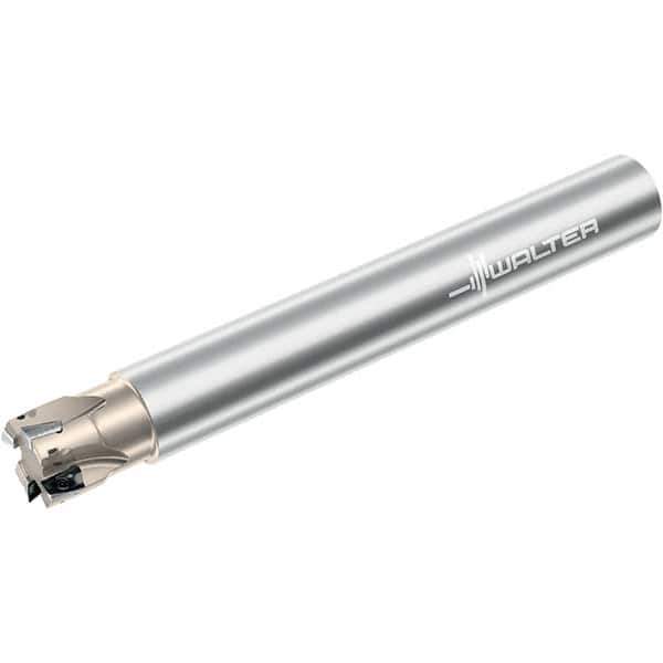 Walter - 1" Cut Diam, 0.461" Max Depth of Cut, 1" Shank Diam, 8" OAL, Indexable Square Shoulder End Mill - Multiple Insert Styles, Straight Shank, Through Coolant, Series Xtra-tec - Industrial Tool & Supply