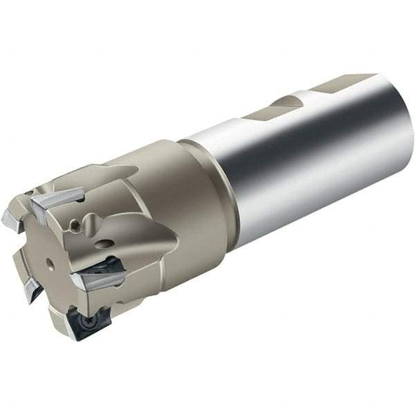 Walter - 32mm Cut Diam, 11.7mm Max Depth of Cut, 32mm Shank Diam, 110mm OAL, Indexable Square Shoulder End Mill - Multiple Insert Styles, Weldon Shank, 90° Lead Angle, Through Coolant, Series Xtra-tec - Industrial Tool & Supply