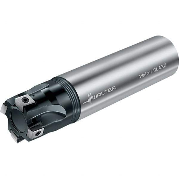 Walter - 32mm Cut Diam, 8mm Max Depth of Cut, 32mm Shank Diam, 250mm OAL, Indexable Square Shoulder End Mill - Multiple Insert Styles, Cylindrical Shank, 90° Lead Angle, Through Coolant, Series Blaxx - Industrial Tool & Supply