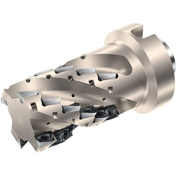 Walter - 80mm Cut Diam, 99mm Max Depth of Cut, 150mm OAL, Indexable Square Shoulder Helical End Mill - Multiple Insert Styles, NCT80 Modular Connection, 90° Lead Angle, Through Coolant, Series Xtra-tec - Industrial Tool & Supply