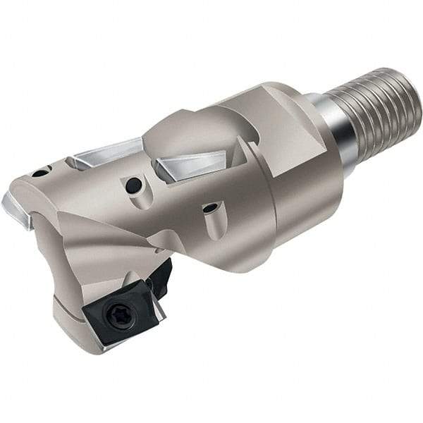 Walter - 25mm Cut Diam, 22mm Max Depth of Cut, Indexable Square Shoulder Helical End Mill - Multiple Insert Styles, T22 Modular Connection, 90° Lead Angle, Through Coolant - Industrial Tool & Supply