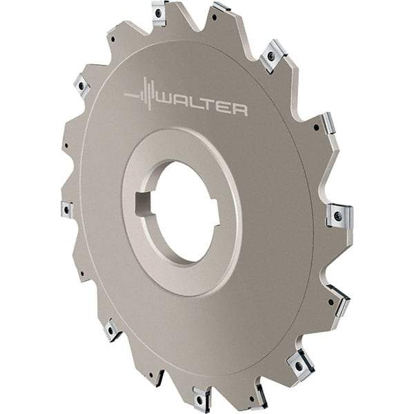 Walter - Arbor Hole Connection, 0.1575" Cutting Width, 1.1417" Depth of Cut, 125mm Cutter Diam, 1.5748" Hole Diam, 6 Tooth Indexable Slotting Cutter - F4053.B Toolholder, LN.X 070204 Insert, Right Hand Cutting Direction - Industrial Tool & Supply