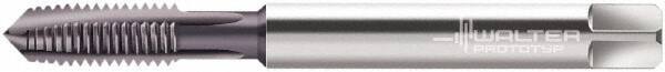 Walter-Prototyp - M3.5x0.60 Metric, 3 Flute, AlCrN Finish, Powdered Metal Spiral Point Tap - Plug Chamfer, Right Hand Thread, 56mm OAL, 12mm Thread Length, 4mm Shank Diam, 6HX Class of Fit, Series 2021763 - Exact Industrial Supply