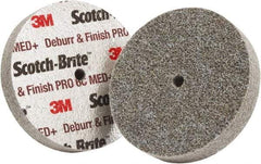 3M - 2" Diam, 1" Face Width, 1/4" Center Hole, Medium Grade, Ceramic Deburring Wheel - Unitized, Hard Density 6 Grade - Industrial Tool & Supply