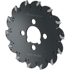 Walter - Arbor Hole Connection, 0.0787" Cutting Width, 1-1/2" Depth of Cut, 160mm Cutter Diam, 1.5748" Hole Diam, 14 Tooth Indexable Slotting Cutter - F5055.B Toolholder, SX-2E Insert, Right Hand Cutting Direction - Industrial Tool & Supply
