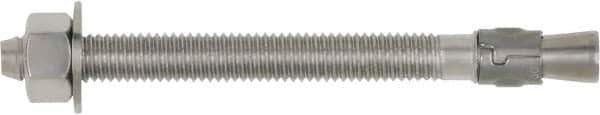 Powers Fasteners - 7/8" Diam, 7/8" Drill, 8" OAL, 2-3/4" Min Embedment Wedge Expansion Concrete Anchor - 304 Stainless Steel, Hex Head, Hex Drive, 4-3/4" Thread Length - Industrial Tool & Supply