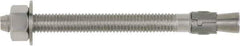 Powers Fasteners - 7/8" Diam, 7/8" Drill, 8" OAL, 2-3/4" Min Embedment Wedge Expansion Concrete Anchor - 304 Stainless Steel, Hex Head, Hex Drive, 4-3/4" Thread Length - Industrial Tool & Supply