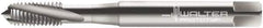 Walter-Prototyp - #6-32 UNC 3 Flute 3B Modified Bottoming Spiral Flute Tap - Cobalt, Bright Finish, 56mm OAL, Right Hand Flute, Right Hand Thread, Series 22400 - Exact Industrial Supply