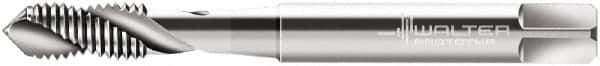Walter-Prototyp - M2.5x0.45 Metric Coarse, 2 Flute, 35° Helix, Modified Bottoming Chamfer, Bright Finish, Cobalt Spiral Flute STI Tap - Right Hand Flute, 2.2047" OAL, 0.1378" Shank Diam, 0.2362" Thread Length, 6H Class of Fit, Series N205069 - Exact Industrial Supply