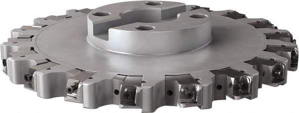 Seco - Shell Mount Connection, 0.6299" Cutting Width, 3.6024" Depth of Cut, 315mm Cutter Diam, 2.3622" Hole Diam, 18 Tooth Indexable Slotting Cutter - R335.25 Toolholder, LNHQ 1707, XNHQ 1707 Insert, Left Hand Cutting Direction - Industrial Tool & Supply