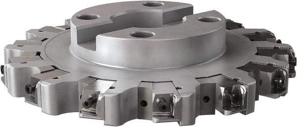 Seco - Shell Mount Connection, 0.63" Cutting Width, 2.4" Depth of Cut, 10" Cutter Diam, 2-1/2" Hole Diam, 14 Tooth Indexable Slotting Cutter - R335.25 Toolholder, LNHQ 1707, XNHQ 1707 Insert, Left Hand Cutting Direction - Industrial Tool & Supply