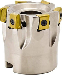 Seco - 5 Inserts, 2" Cut Diam, 0.315" Max Depth of Cut, Indexable Square-Shoulder Face Mill - 1.57" High, LOEX 0804 Insert Compatibility, Series Square T4-08 - Industrial Tool & Supply