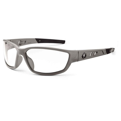 Kvasir Clear Lens Matte Gray Safety Glasses - Industrial Tool & Supply