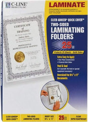C-LINE - 25 Self-Laminating Pockets - 12 mil Thick x 9.13" Wide x 0.95' Long - Industrial Tool & Supply
