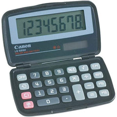Canon - 8-Digit LCD 8 Function Handheld Calculator - 4-3/8 x 2-3/4 Display Size, Black, Solar & Battery Powered - Industrial Tool & Supply