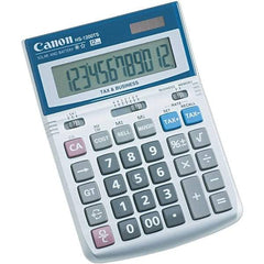 Canon - 12-Digit LCD 12 Function Handheld Calculator - 4-7/8 x 6-7/8 Display Size, White, Solar & Battery Powered - Industrial Tool & Supply