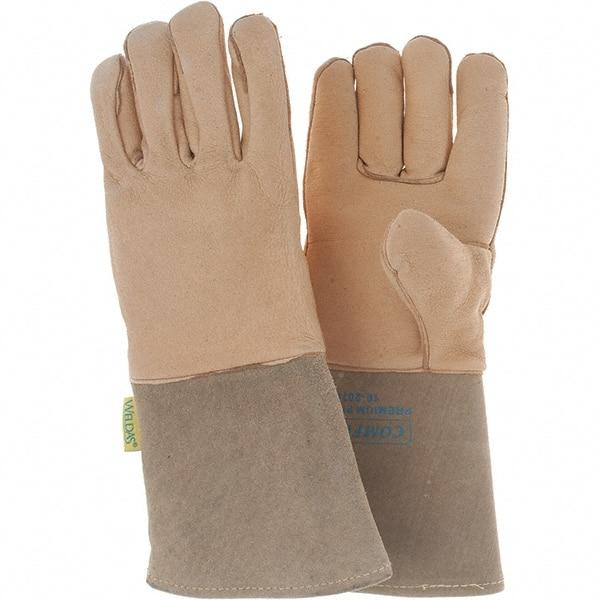 Value Collection - Welder's & Heat Protective Gloves - 13.5" NATRL LRG 1/PR COMFOFLEX PIGSKN WELD GLV - Industrial Tool & Supply