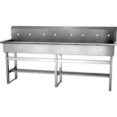 SANI-LAV - Sinks; Type: Four Person Floor Mounted Wash Station ; Outside Length: 80 (Inch); Outside Width: 20 (Inch); Outside Height: 45 (Inch); Inside Length: 77 (Inch); Inside Width: 16-1/2 (Inch) - Exact Industrial Supply