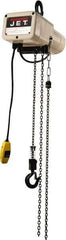 Jet - 1/8 Ton Capacity, 16 FPM Lift Speed, Electric Chain Hoist - 10' Max Lift, 15-1/4" Min Headroom - Industrial Tool & Supply