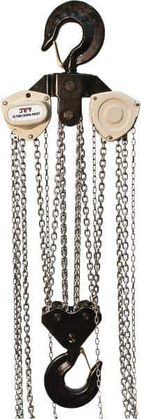 Jet - 33,000 Lb Lifting Capacity, 15' Lift Height, Hand Hoist - Made from Chain, 396' Overhaul to Lift 1' - Industrial Tool & Supply