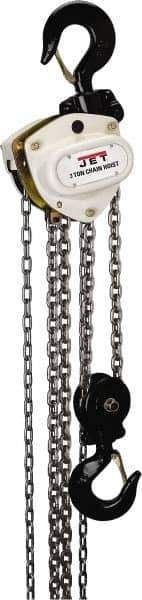 Jet - 6,600 Lb Lifting Capacity, 10' Lift Height, Hand Hoist - Made from Chain, 114' Overhaul to Lift 1' - Industrial Tool & Supply