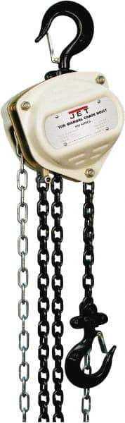 Jet - 1,100 Lb Lifting Capacity, 20' Lift Height, Hand Hoist - Made from Chain, 32' Overhaul to Lift 1' - Industrial Tool & Supply