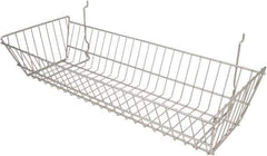 ECONOCO - 10" Deep, Rectangular Steel Peg Board/Slatwall Basket - 24" Wide x 5" High - Industrial Tool & Supply