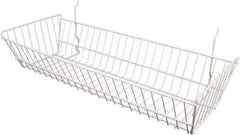 ECONOCO - 10" Deep, Rectangular Steel Peg Board/Slatwall Basket - 24" Wide x 5" High - Industrial Tool & Supply