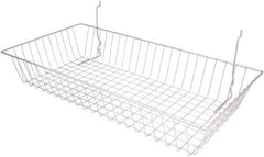 ECONOCO - 12" Deep, Rectangular Steel Peg Board/Slatwall Basket - 24" Wide x 4" High - Industrial Tool & Supply