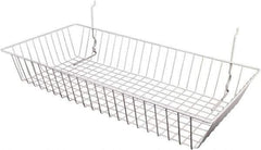 ECONOCO - 12" Deep, Rectangular Steel Peg Board/Slatwall Basket - 24" Wide x 4" High - Industrial Tool & Supply