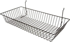 ECONOCO - 12" Deep, Rectangular Steel Peg Board/Slatwall Basket - 24" Wide x 4" High - Industrial Tool & Supply