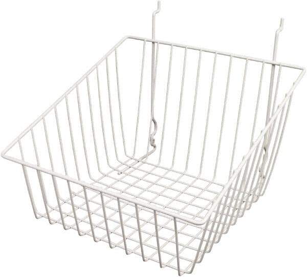 ECONOCO - 12" Deep, Square Steel Peg Board/Slatwall Basket - 12" Wide x 8" High - Industrial Tool & Supply