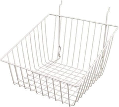 ECONOCO - 12" Deep, Square Steel Peg Board/Slatwall Basket - 12" Wide x 8" High - Industrial Tool & Supply