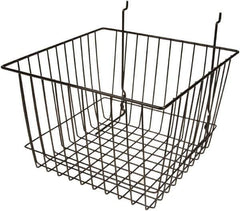 ECONOCO - 12" Deep, Square Steel Peg Board/Slatwall Basket - 12" Wide x 8" High - Industrial Tool & Supply