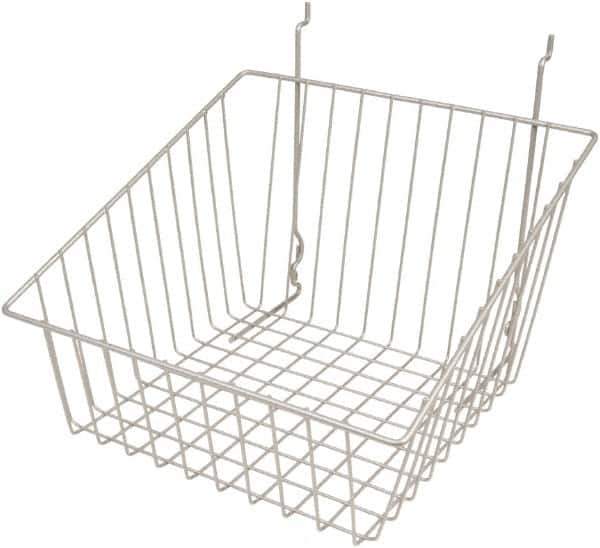 ECONOCO - 12" Deep, Square Steel Peg Board/Slatwall Basket - 12" Wide x 8" High - Industrial Tool & Supply
