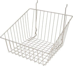 ECONOCO - 12" Deep, Square Steel Peg Board/Slatwall Basket - 12" Wide x 8" High - Industrial Tool & Supply