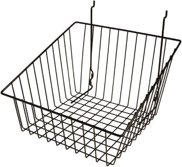 ECONOCO - 12" Deep, Square Steel Peg Board/Slatwall Basket - 12" Wide x 8" High - Industrial Tool & Supply