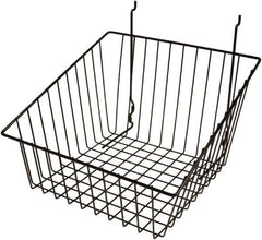 ECONOCO - 12" Deep, Square Steel Peg Board/Slatwall Basket - 12" Wide x 8" High - Industrial Tool & Supply